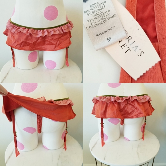 Victoria's Secret Vintage Very Sexy Angel's Ruffle Garter Skirt Thong Panty NWT